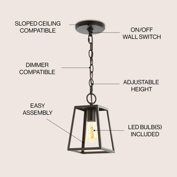 Ira 6.25" Adjustable Drop Metal LED Pendant - JONATHAN Y